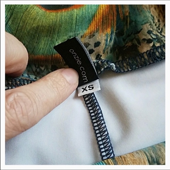 Onzie Peacock Green Long Leggings Size XS - Picture 6 of 7